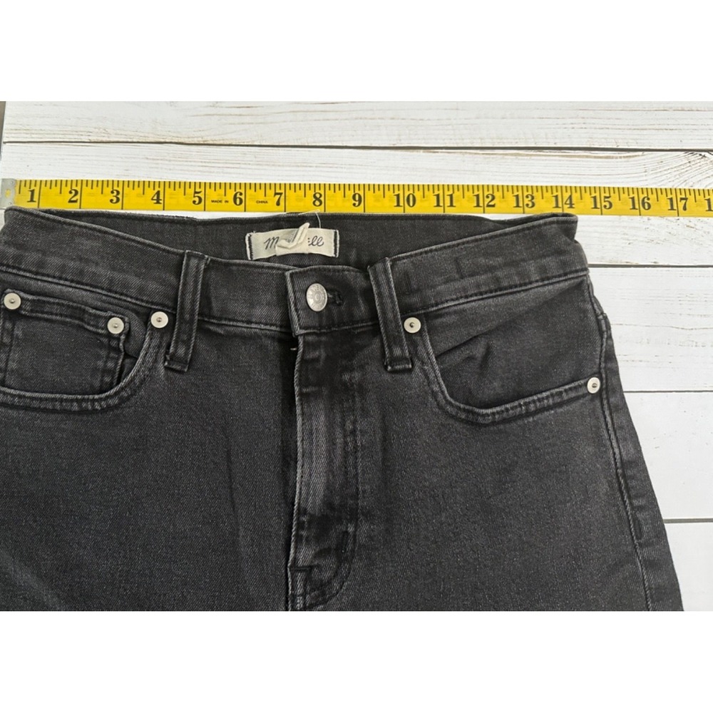 Madewell Jeans The High Rise Slim Crop Boy jean Blk 25 Stretch Festival Raw Hem - Picture 4 of 9